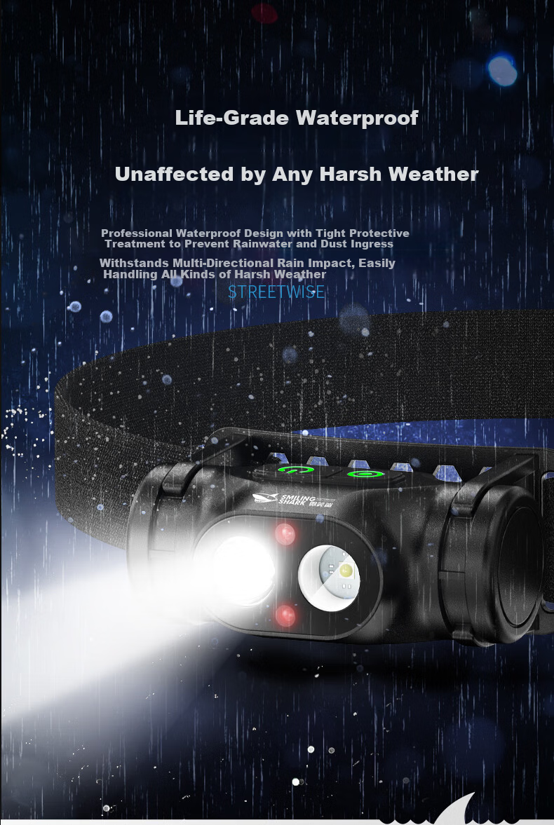 Smile Shark 026 High-Power Headlamp Ultra-Long Battery Life 2026 New Super Bright Induction Lighting for Gas Station and Chemical Use Night Fishing Lamp 11