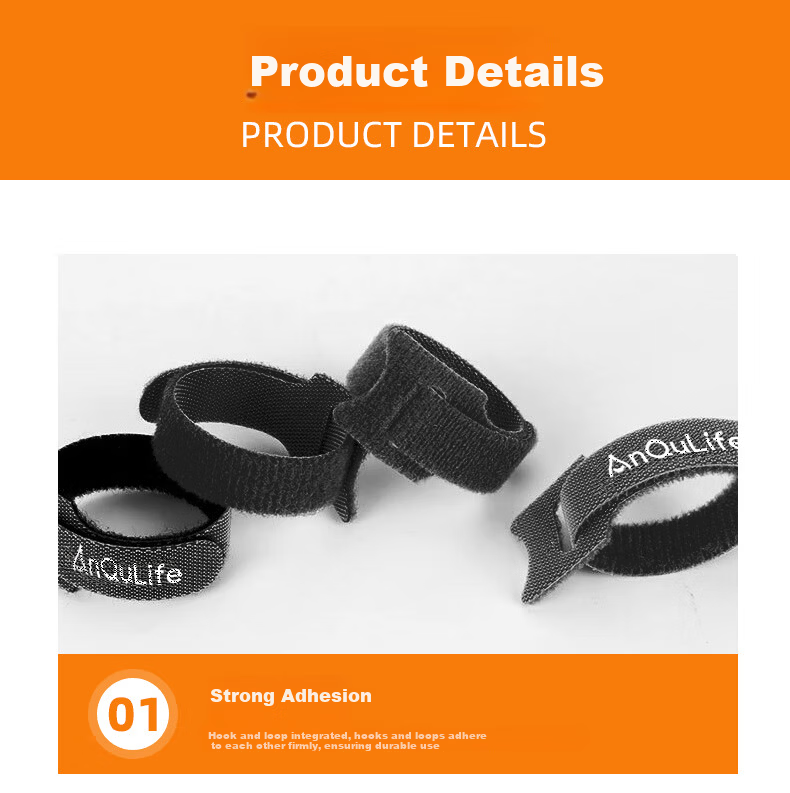 ANQULIFE Desktop Computer Magic Tape Cable Organizer Wire Management Strap with Cat Eye Cable Tie AQ-D008 2