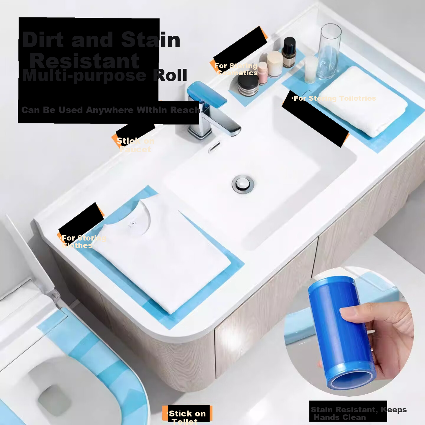 Dr. Chu 130pcs Dental Blue Disposable Isolation Film Toilet Seat Covers Travel Hygiene Supplies