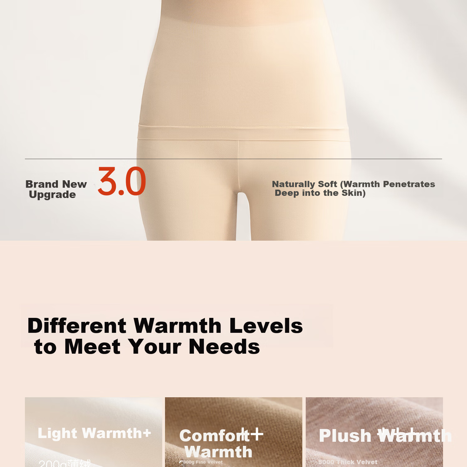 Urban Beauty Hyaluronic Acid Seamless Thermal Underwear Set for Women - Invisible Temperature-Regulating Base Layer with Skin-Enhancing Fabric 2
