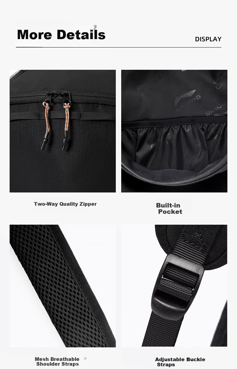 LI-NING Backpack Hiking Mountaineering Sports Outdoor Cycling Portable Commuter Unisex College Student School Travel Bag 9
