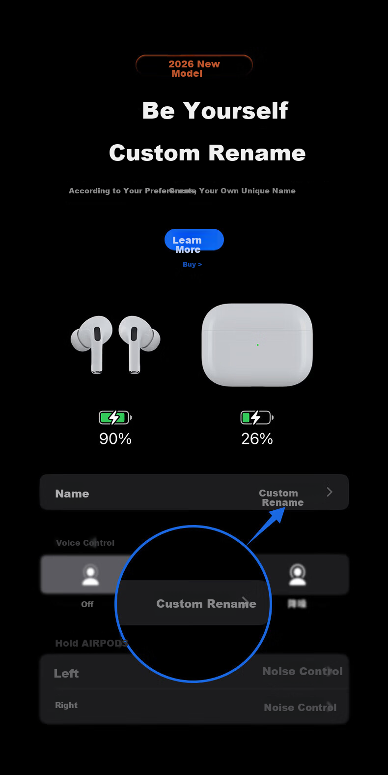 AKONIA Top Edition New Model Noise Cancelling Pro2 Wireless Bluetooth Earphones Compatible with Apple 2026 New In-Ear ANC Active Noise Cancelling Jinbang Huaqiangbei Earphones iPhone 17 5