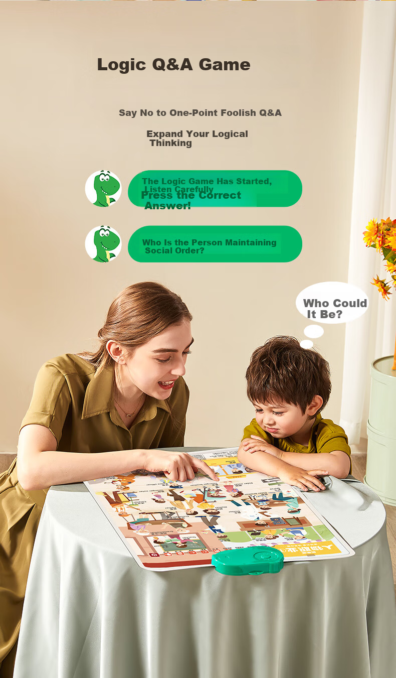 Leleyu Early Education Audio Scene Logic Wall Chart, Baby Cognitive Enlightenment Learning Sticker Toy, Birthday Gift for Boys And Girls 6