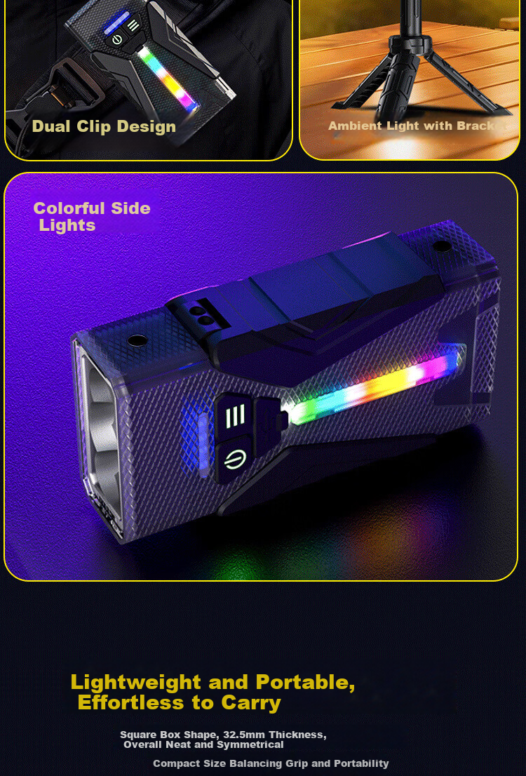 Cavalry Rechargeable Outdoor High-Intensity Floodlight Multifunctional Camping Inspection Work Light Mini Portable Flashlight 3