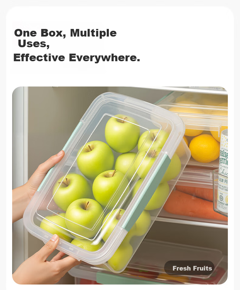 Citylong Refrigerator Storage Box Food Grade Fruit and Vegetable Fresh-Keeping Box Sealed Kimchi Pickle Snack Storage Box 12L 3-Pack 7