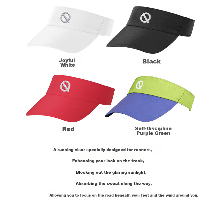 QINKUNG Running Visor Cap Black 4