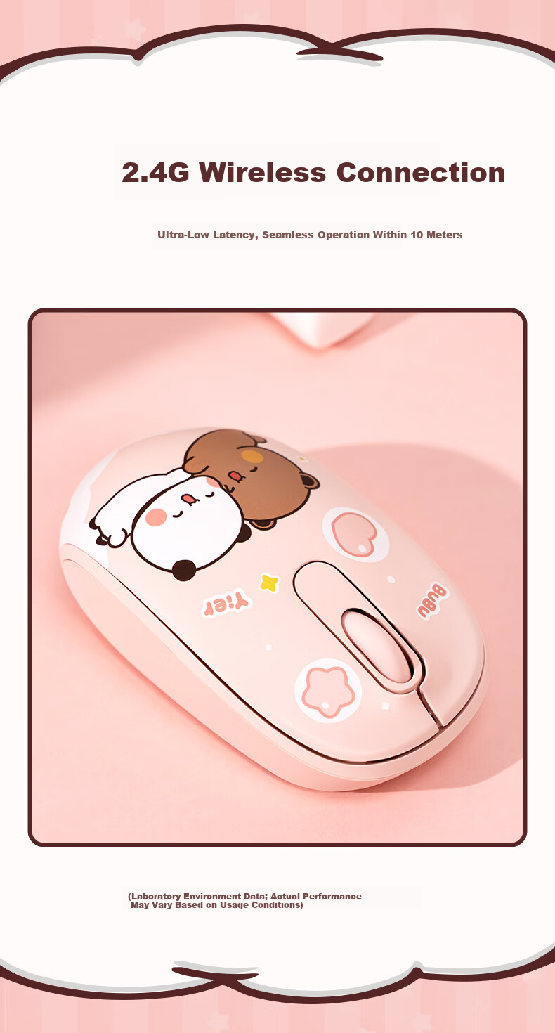 AKKO Luo Xiaohei Collaboration Dual-Mode Wireless Bluetooth Mouse Type-C Charging High-Value Laptop Gaming 2.4G Esports Office Portable Mouse for Women 3