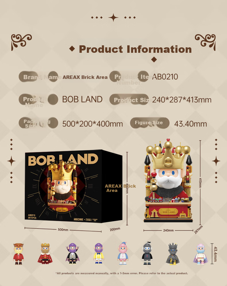 AREA-X Brick Zone Unicorn Official Collaboration Trendy Building Block Toy Birthday Gift King BOB Large Figure 17