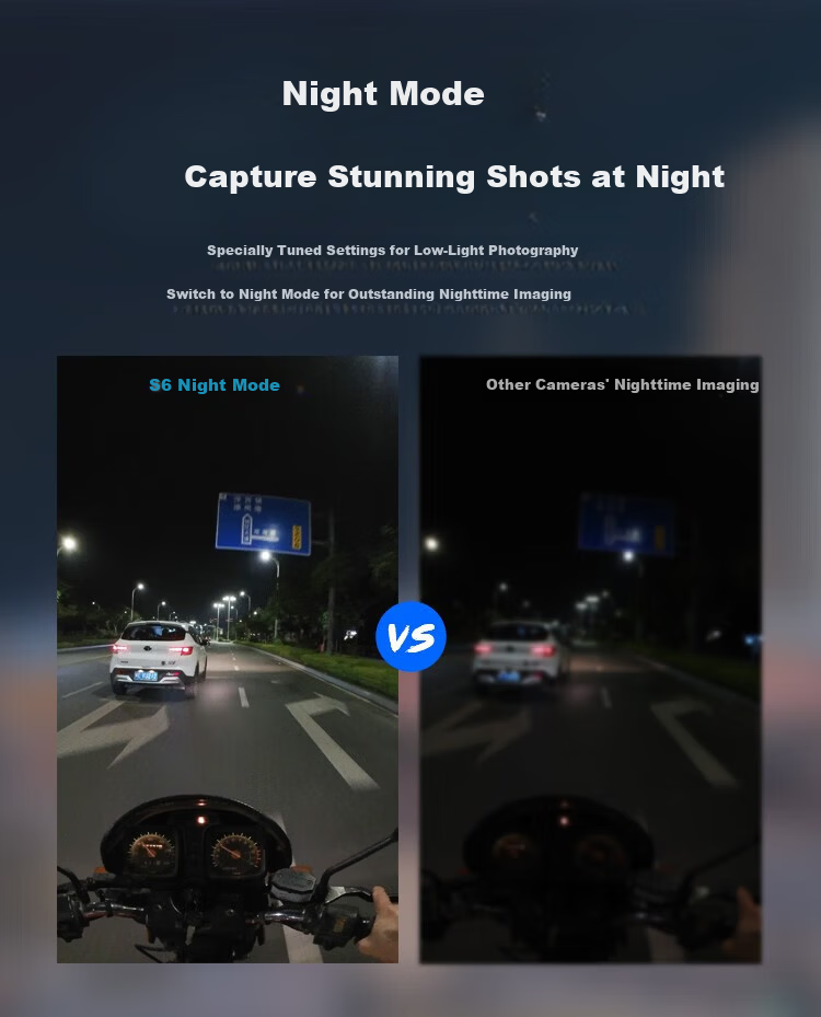 Xiaotu S6 Sports Camera 4K Super Stabilization Motorcycle DVR Outdoor Fishing Camera Bicycle Vlog Action Camera Official Standard Edition No Memory Card 12