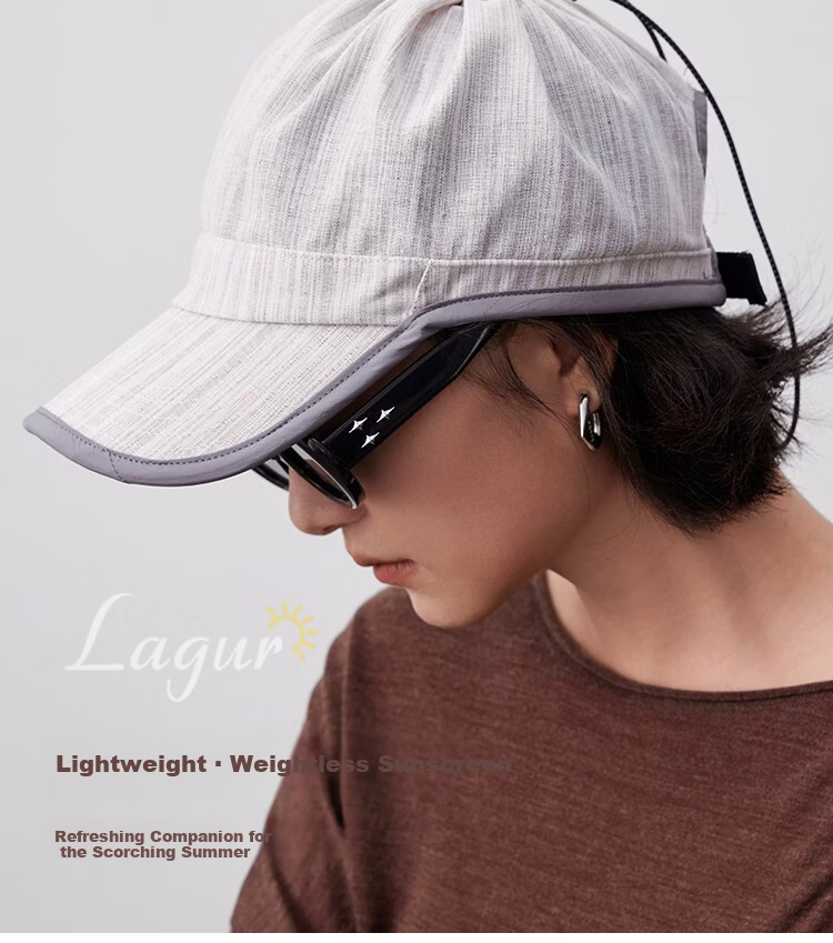 Lagur Linen Zero-Burden "Topless Baseball Cap" Sun Protection UPF100+ Sun Hat Denim Blue 2