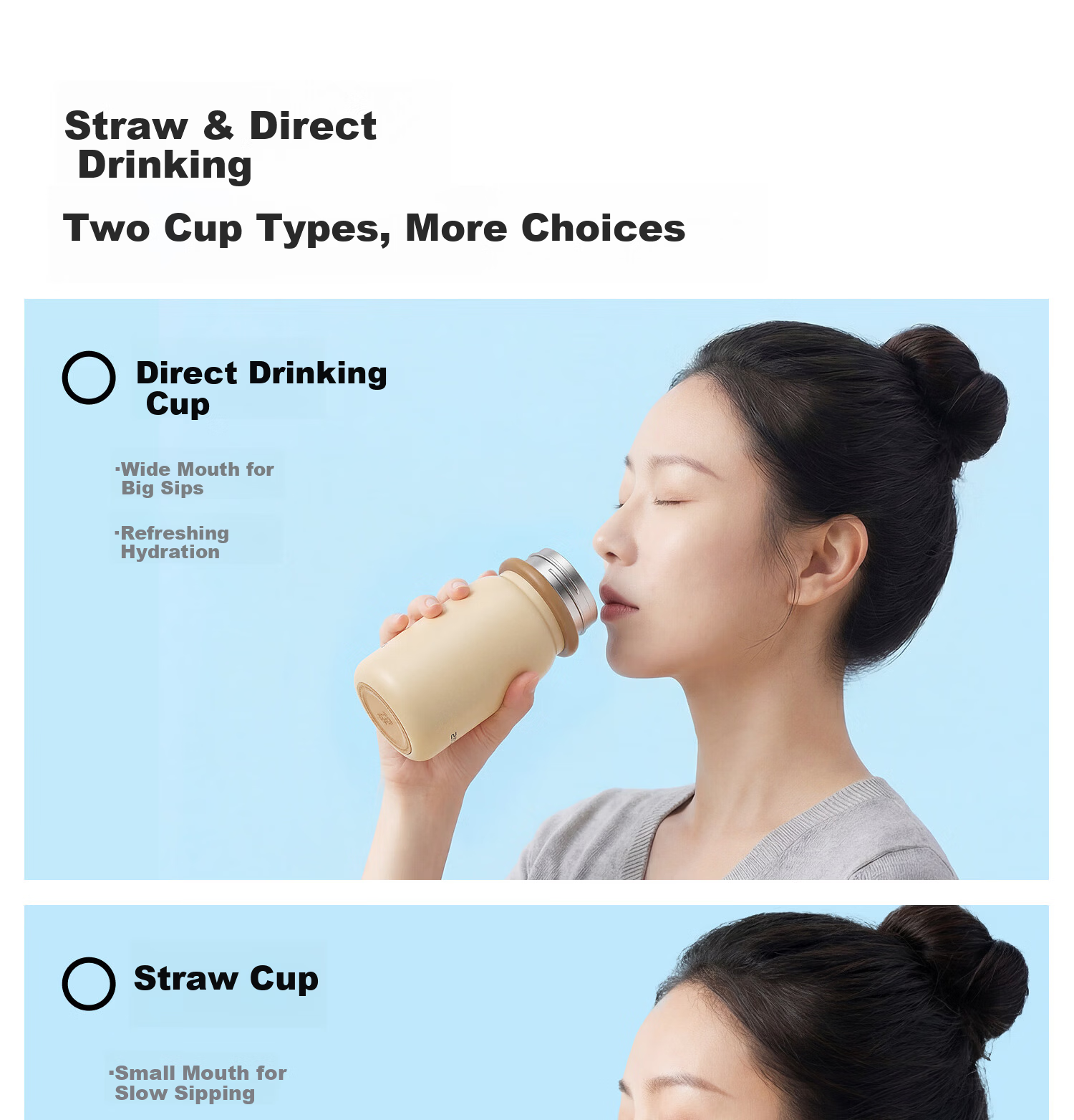 HAERS Mini Pocket Stainless Steel Portable Cup 240ml Milk Coffee Straw Version 8