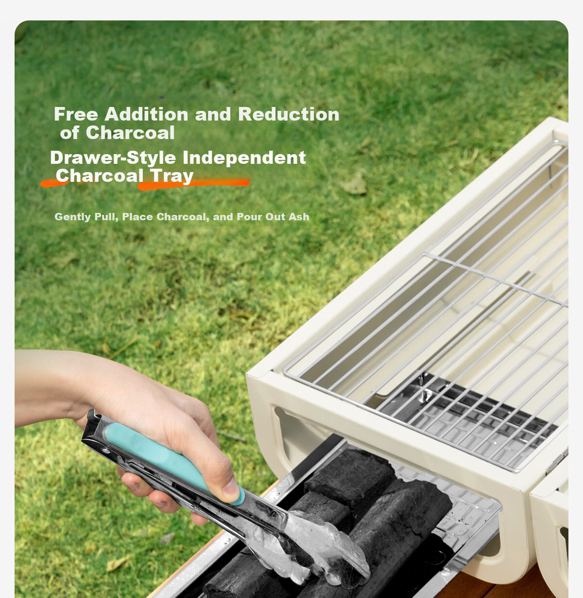 Beishanlang Outdoor Double-Sided Charcoal Grill Portable Home Patio Dual-Use BBQ Grill with Griddle SK263 4