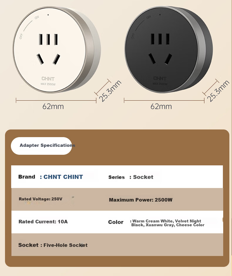 CHNT Track Socket Wall-Mounted Rail Socket Ultra-Thin Phantom 50CM Rail + 3 Adapters Warm White 16