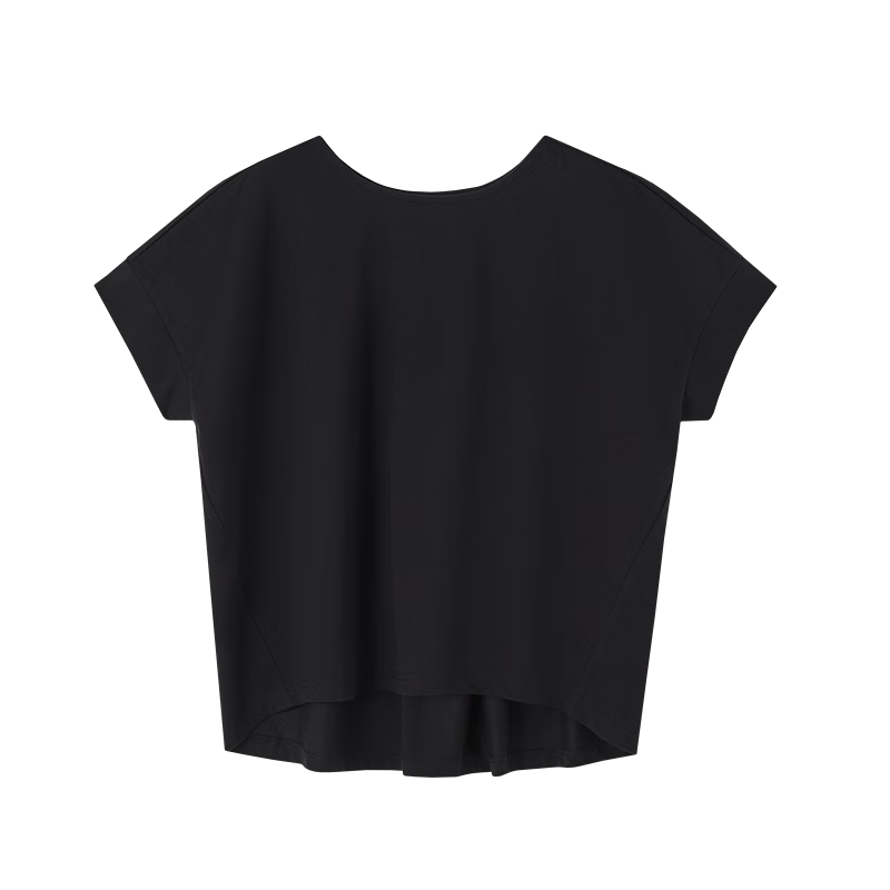 Demana [Cool Sorona] Summer Refreshing Non-Sticky Wide Neckline Decorative Short Sleeve Slim Fit T-Shirt for Women Premium Feel