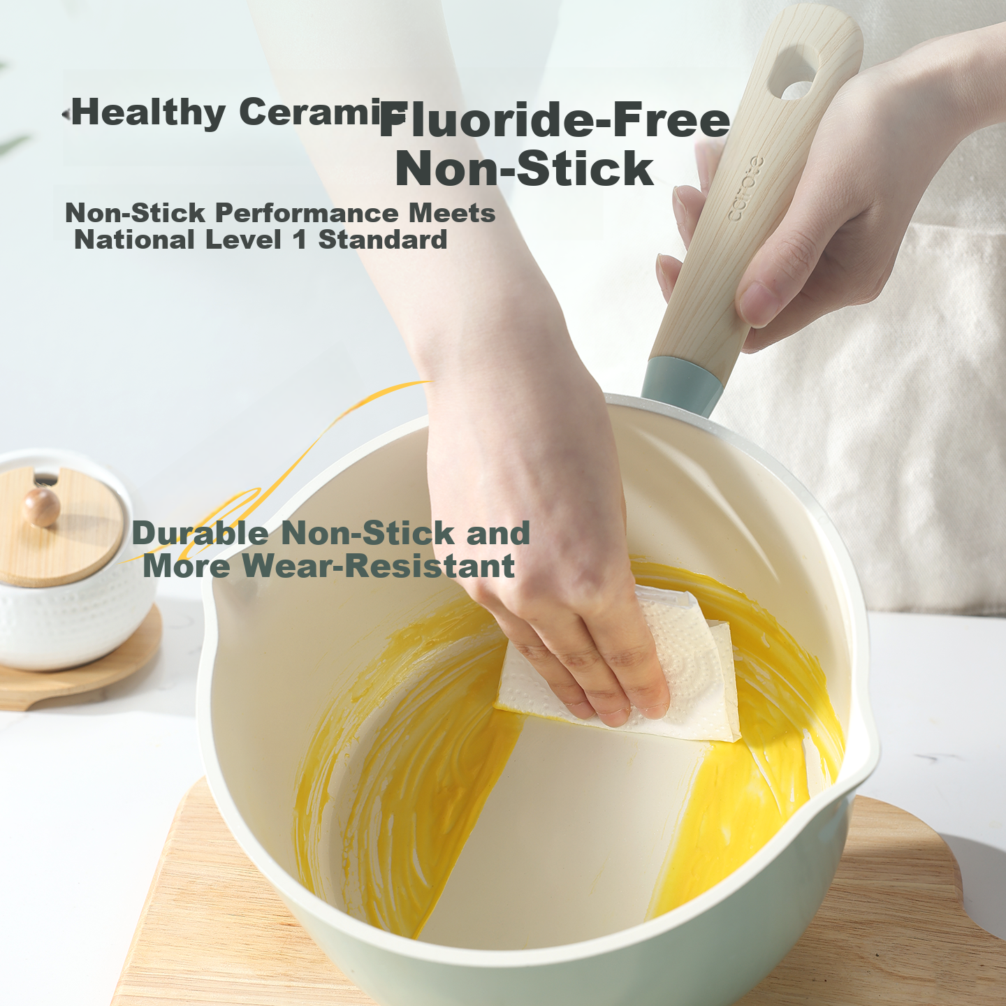 Carrot Non-Stick Milk Pot Baby Food Pot 0 Fluoride Non-Stick Milk Pan Instant Noodle Pot Gas and Induction Cooker Compatible 20cm