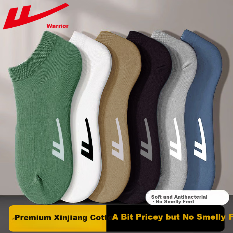 Warrior Men's Summer Short Socks, Pure Cotton Thin Anti-Odor Sports Socks, 10A Antibacterial Breathable High-Elastic Non-Binding Cotton Socks 2