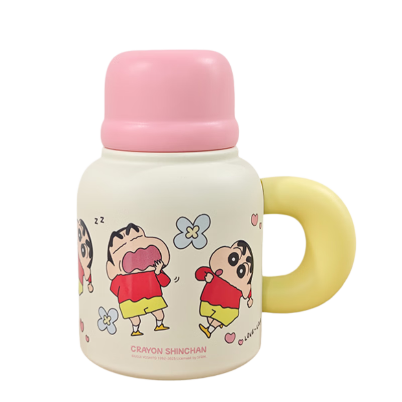 Crayon Shin-chan Kids Insulated Water Bottle Portable 316 Stainless Steel 2026 New Dual Drinking Spout Straw Cup