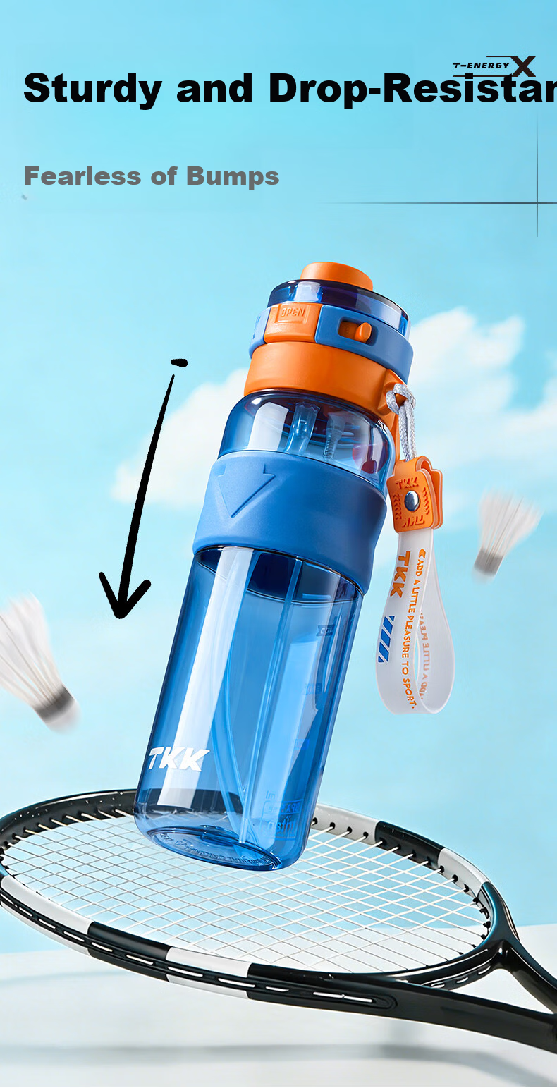 TKK Spray Water Bottle for Children School Use 6-12 Years Old Primary and Secondary Students Sports Water Bottle Unisex Tritan Cup Summer 8