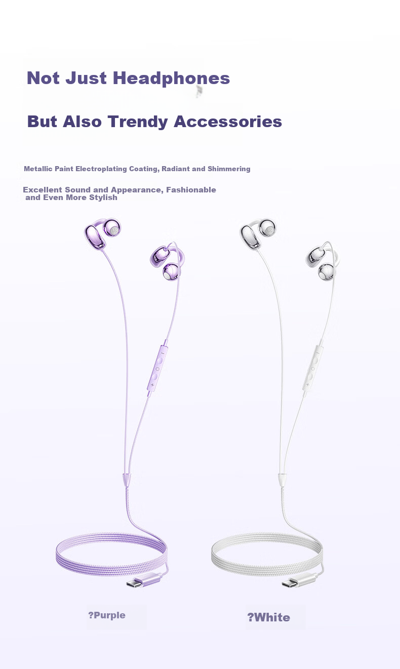 KOVOL Berlin Sound Wired Computer Earphones Clip-On Semi-In-Ear Type-C Sports Running Gaming Headset with Microphone Noise-Isolating 11