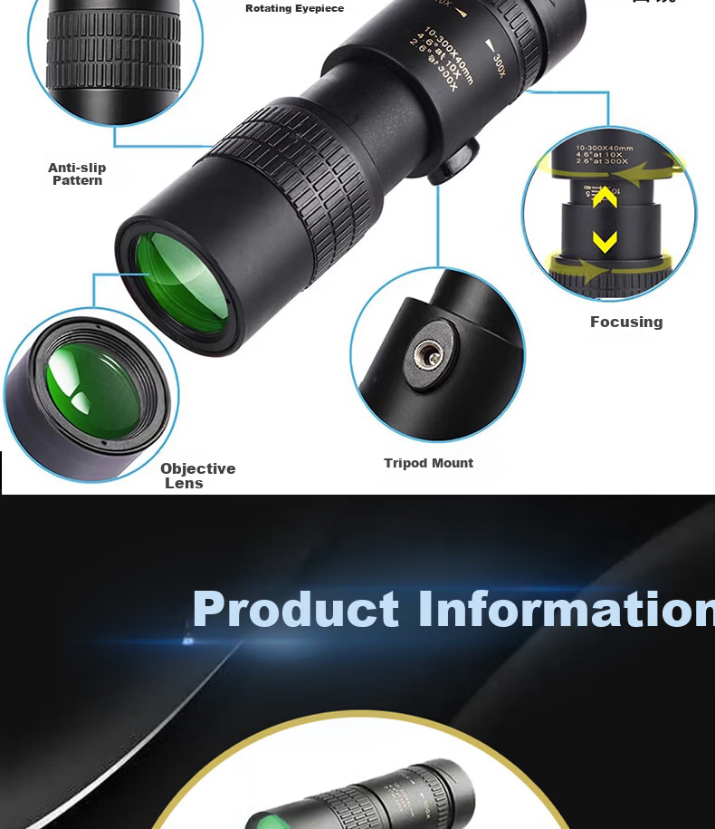 HUGE Monocular Telescope Zoom Portable Outdoor Birdwatching High-Power HD Professional Concert Phone Photography 16