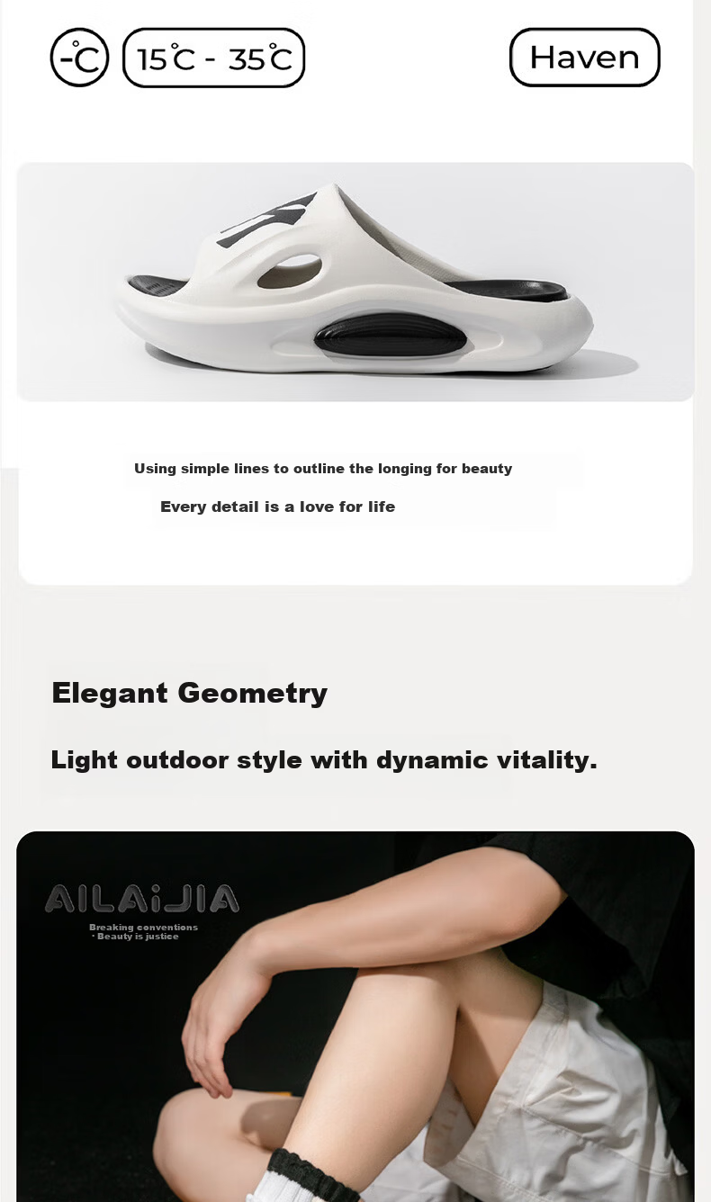 AILAIJIA Men's Sports Outdoor Slippers with Detachable Midsole Beach Sandals Size 42-43 White 3