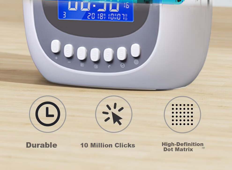 Gezhi M880 Time Card Attendance Machine Paper Card Employee Student Check-in Clock Microcomputer Automatic Paper Feed and Eject Attendance Recorder 13