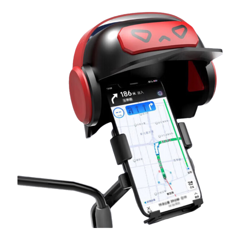 Chegui Mu Electric Bike Phone Holder Delivery Rider Cycling Sunshade Rain Shield Small Helmet Rearview Mirror Model