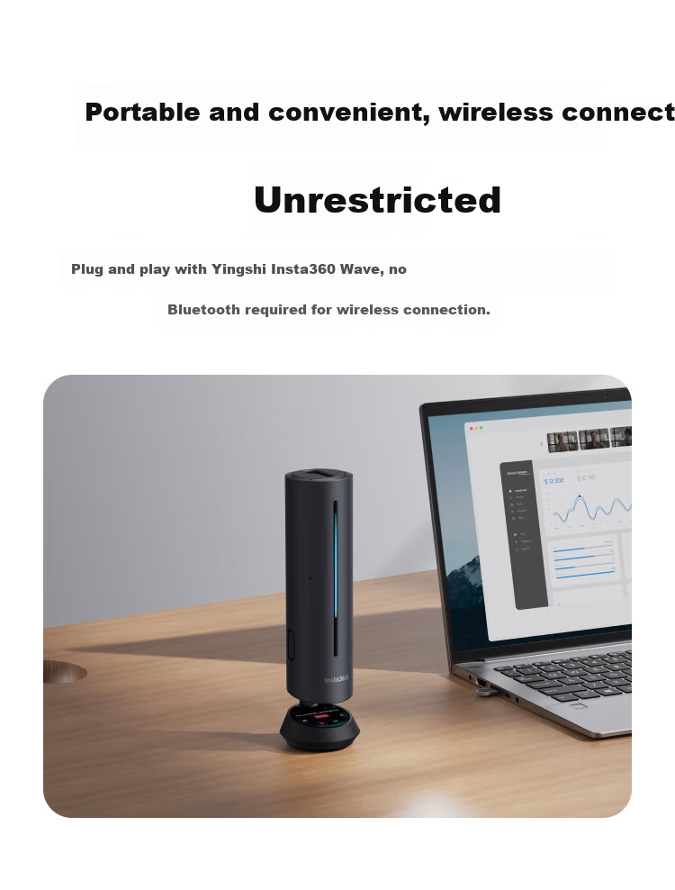Insta360 Wave Wireless Transceiver (Graphite Black) 2