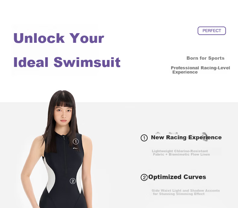 LI-NING Women's Premium 2026 New One-Piece Square-Leg Specialized Sun-Protective Racing Swimsuit 1332 Deep Purple XL 5