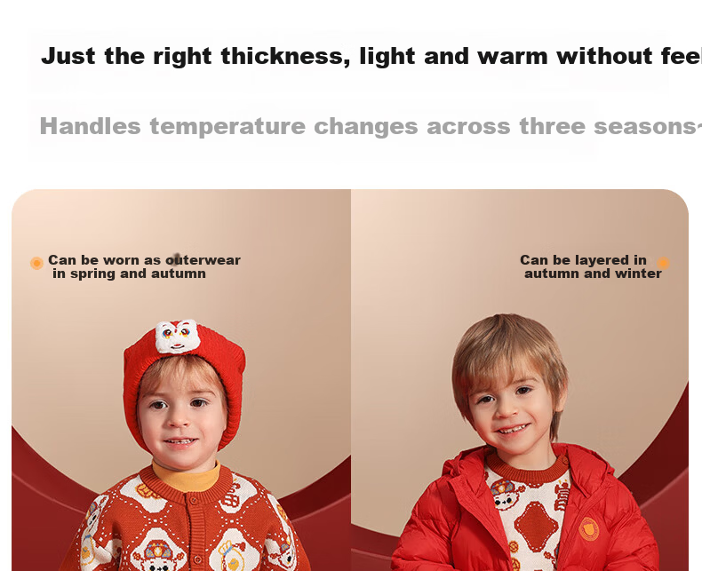 Beitais Children's Sweater Spring and Autumn Pure Cotton Unisex Baby Knitted Cardigan Versatile New Year Knitted Jacket 9