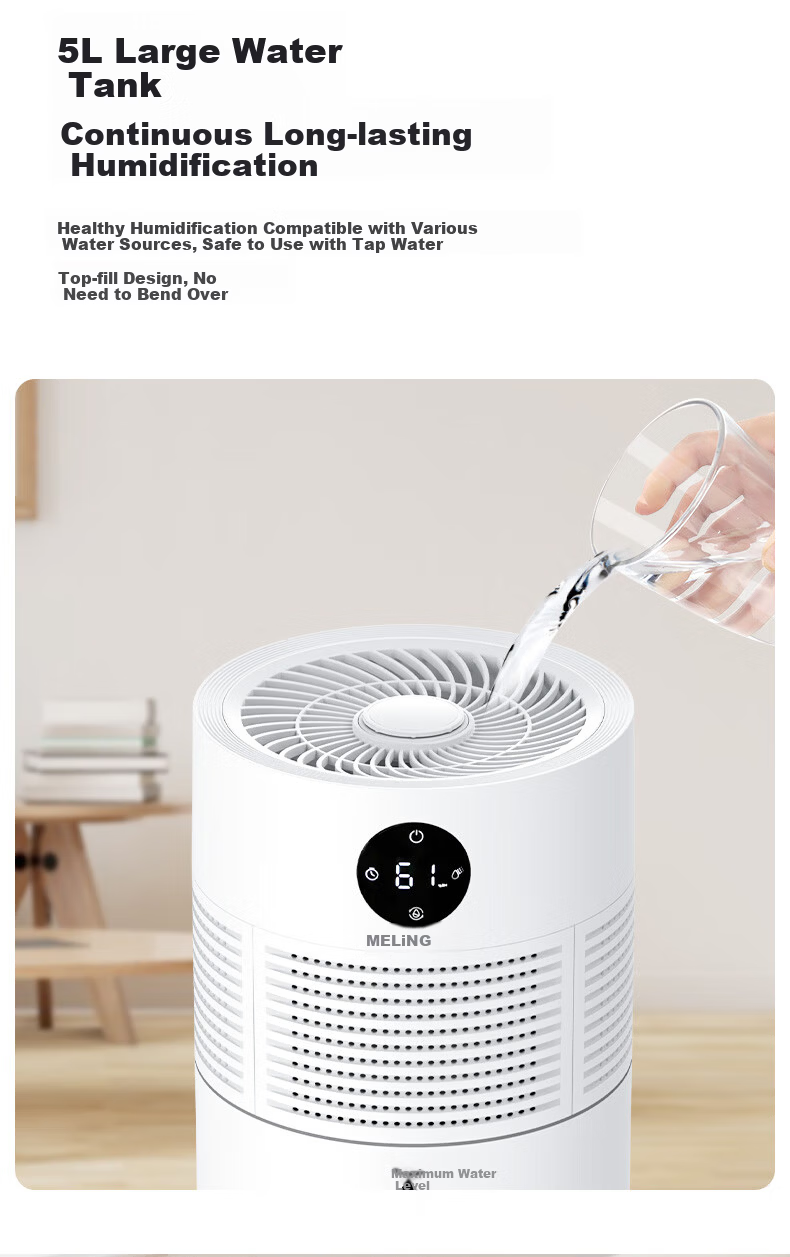 MeiLing Humidifier Home Bedroom Baby Silent Sterilization Mist-Free Air Conditioner Humidifier Pregnant Women Infant Small Desktop Large Capacity Annual Meeting Gift 5