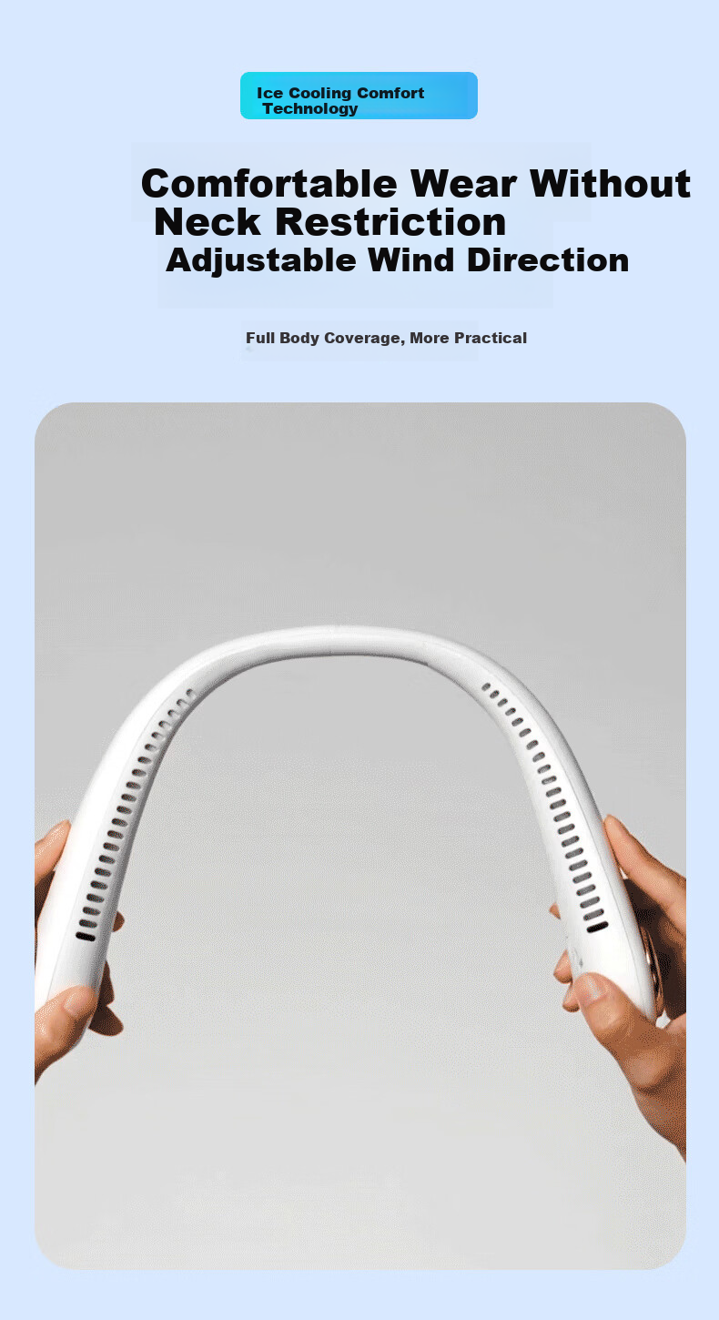 PEAK [Million-Selling | Semiconductor Cooling] Neck-Hanging Fan Cooling, 2026 New Model with Ultra-Long Battery Life, Waist-Hanging Small Outdoor Portable Quiet Fan, Neck-Hanging Style 6