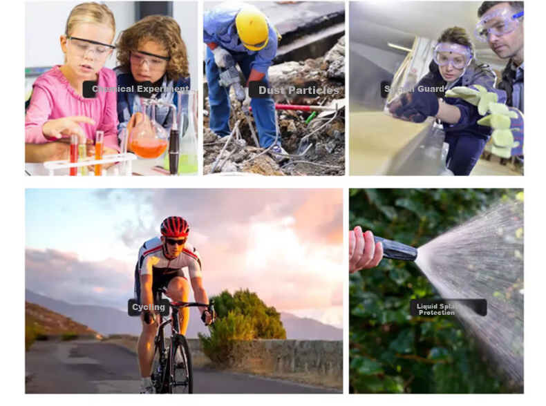 WOLSGIN Anti-Fog Chemical Experiment Full Seal Safety Goggles Cutting Splash-Proof Cycling Dustproof Windproof Protective Eyewear Orange 18