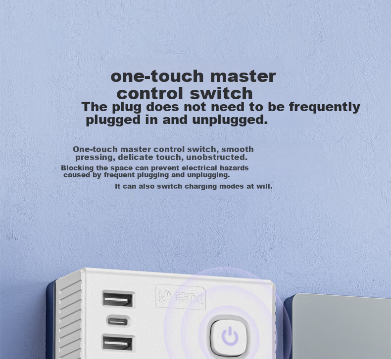 Kyfen Model 86 Wall Control Power Adapter Socket Converter Multi-Outlet Plug for Home Bedroom Kitchen Use 8