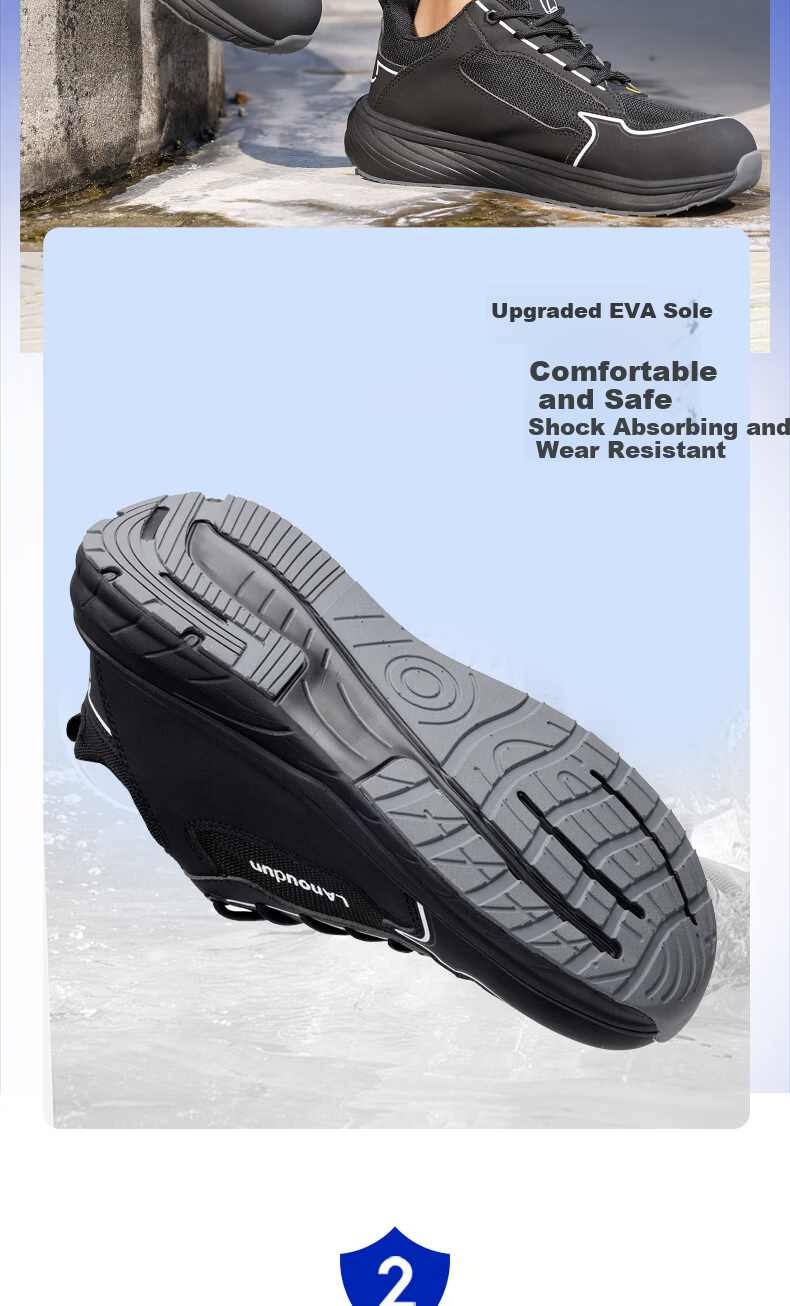 BlueOwl Shield Anti-Static Shoes for Men Lightweight Anti-Smash and Anti-Puncture ESD Work Safety Shoes for Gas Station D252A-1 Size 42 6