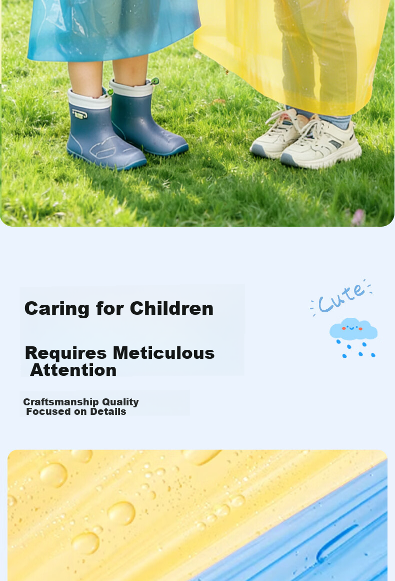 Qihaiqiu Disposable Children's Thickened Raincoat Independent Packaging Full Body Stormproof Student Outdoor Rain Poncho Colorful 10-Pack 10