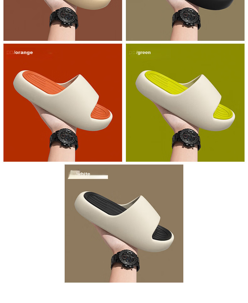 XGGC Men's Indoor Home Fashion Trend Non-Slip EVA Thick Sole Slippers Women Beige Black Size 44-45 11