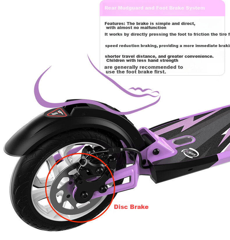 Dibailun Adult Scooter for Commuting, Ages 6-40, Two-Wheel Gunmetal Gray [Triple Brake, Dual Shock Absorption, Non-Slip White Flash Wheels] 7