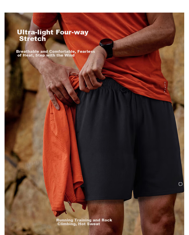 JD Jingzao Summer New Ultra-Light Quick-Dry Running Sports Shorts for Men Fitness Training Ultra-Thin Casual Shorts Black S 3
