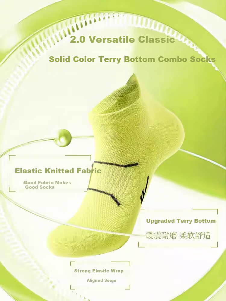 Warrior Sports Socks for Men, Breathable Shock-Absorbing Non-Slip 10A Antibacterial Wear-Resistant Football Running Training Thickened Terry Bottom Short Socks 3