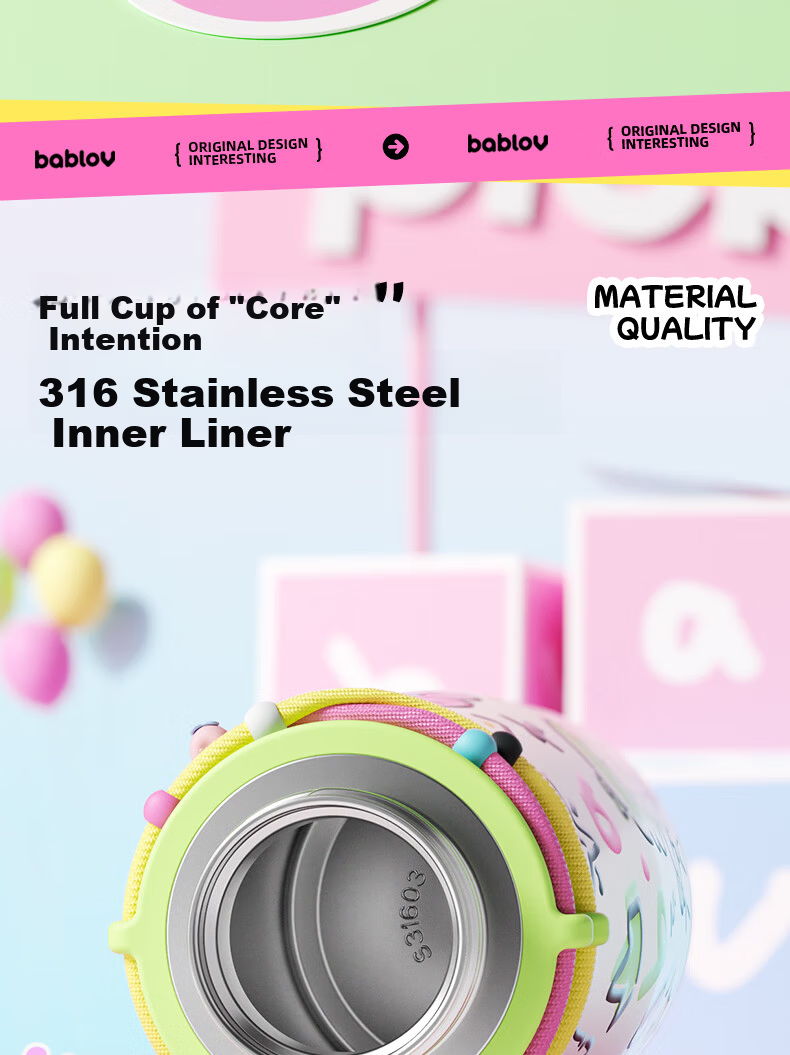 BABLOV Insulated Water Bottle for Kids 2025 New High-Value Large Capacity Cold Cup Student Gift Straw Water Bottle 11