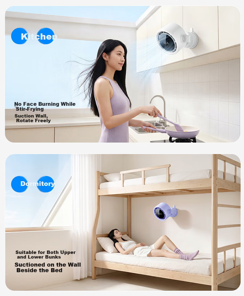 VENIDER 2026 Latest Model | Cool Breeze No.1 | Desktop Mini Fan Silent Cooling Air Conditioner Fan for Office, Student Dormitory, Car, Wall-mounted, Kitchen, Small Home Oscillating Electric Fan 26