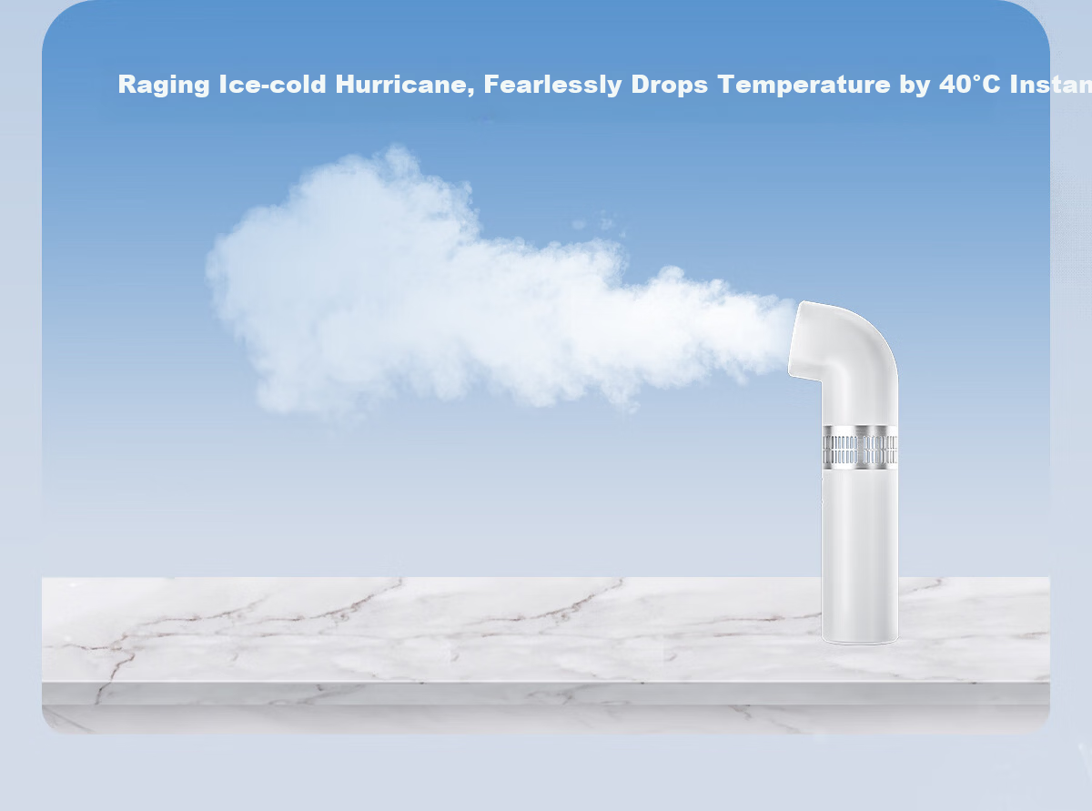 Bashidai Mini Portable bladeless fan handheld small long battery life desktop office silent cooling high-speed energy-saving bendable outdoor white 4
