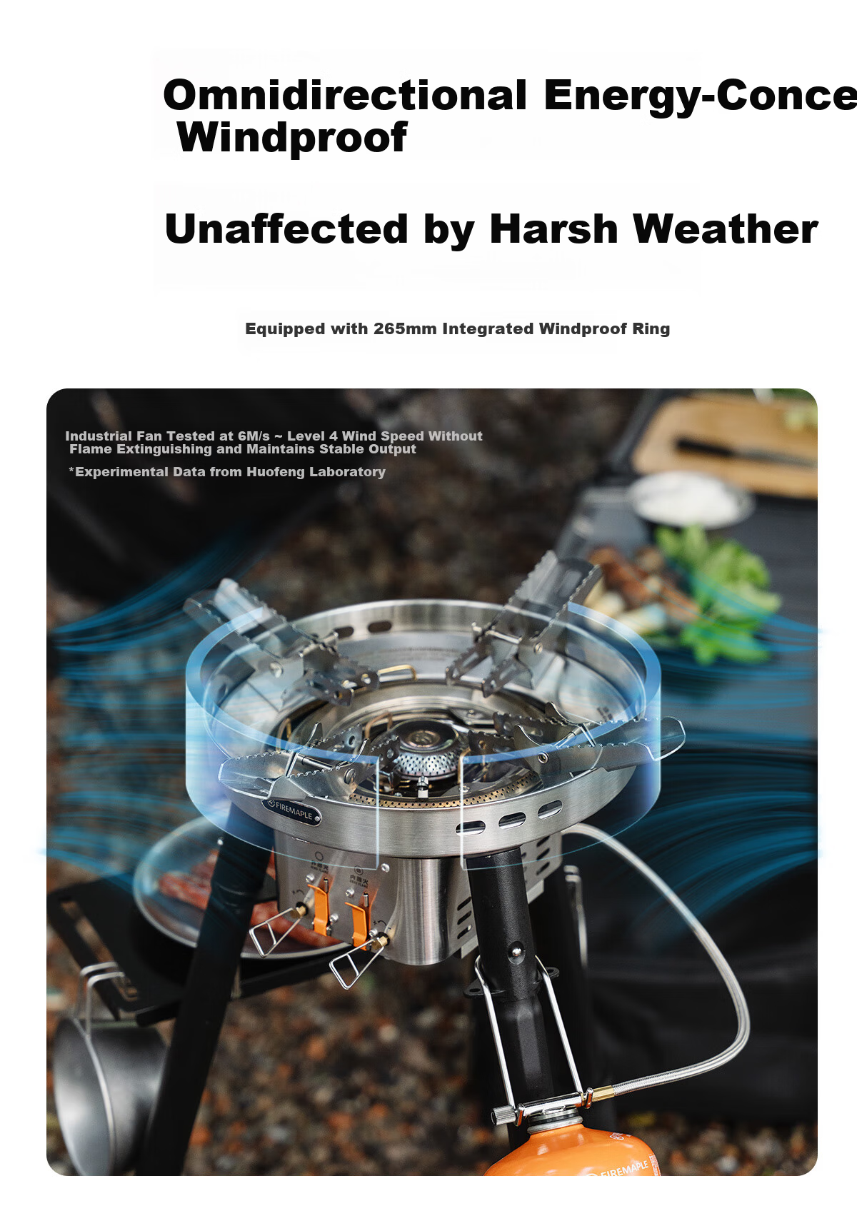 FIRE-MAPLE Qingtian 3 Double-Layer Intense Flame Large Air Stove Set, Outdoor Portable Stir-Fry Cookware, Cartridge Stove, Gas Stove, Camping Equipment 12