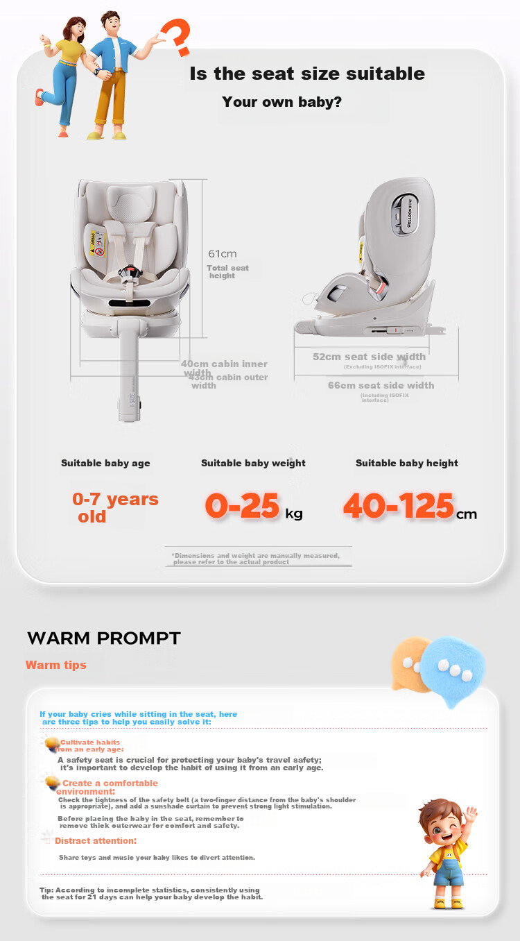 Welldon Smart LUX Child Safety Seat 0-7 Years i-Size Intelligent Ventilation AI Voice Rotation 3