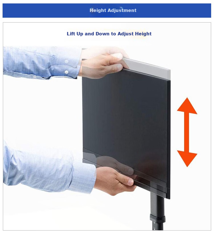 SANWA Vertical Monitor Stand Adjustable Height and Angle Non-Slip Base 27-inch Easy Installation LA020 Black 6