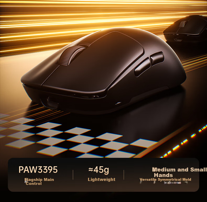 AULA SC680mini Tri-Mode Wireless Mouse 45g Lightweight Gaming Office 2.4G Wireless/Bluetooth/Wired Five-Level DPI Adjustable Ergonomic Black 2