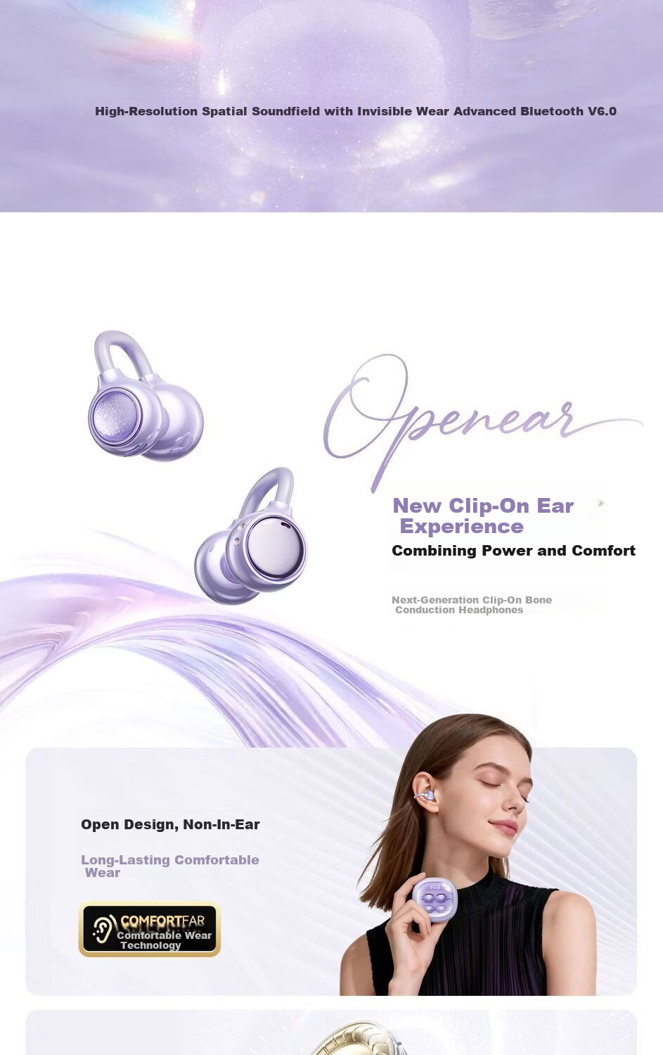 Chuangu 2026 Latest Berlin Sound Bone Conduction Bluetooth Earclip Wireless Open Sport Running Long Battery Life Non-In-Ear Comfortable Wear 1
