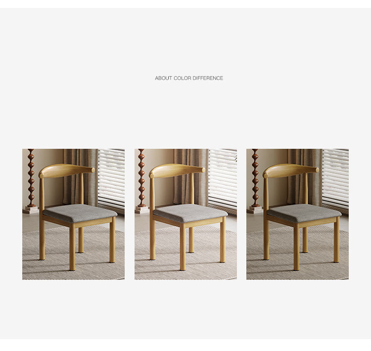 Yupin Dining Table and Chair Small Apartment Dining Table Imitation Wood Rental Apartment Restaurant Iron Bullhorn Dining Chair CY166 Natural Wood Color Single Piece 21