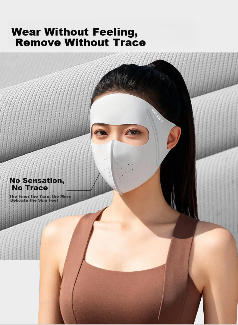 KELME Sun Protection Face Mask Unisex Full Face Cooling Ice Silk Breathable Comfortable Outdoor Cycling Mountaineering Balaclava 3